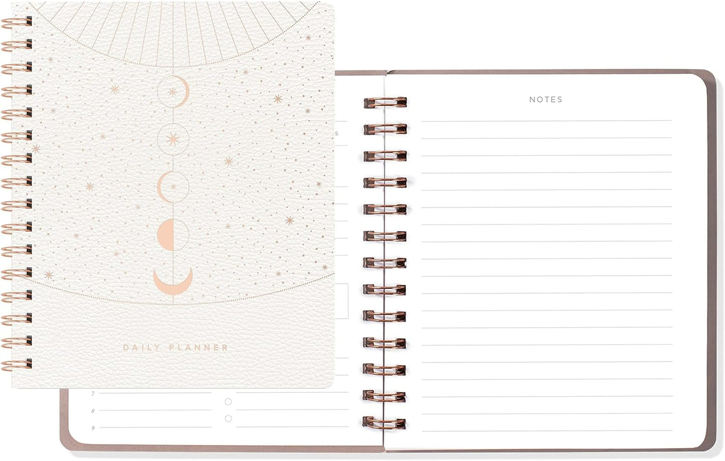 Fringe Studio Non-Dated Daily Planner, 160 pages,6 x 7.25 Inches, Twin-Ring Spiral Binding, Standard Black (877003)