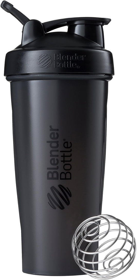 BlenderBottle Classic Loop Top Shaker Bottle, 28-Ounce, Full Color Black