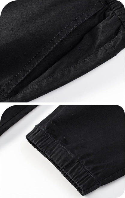 Men's Joggers Cotton Drawstring Outdoor Hiking Pants Casual Stretch Elastic Waist Track Pants Twill Jogging Sweatpants