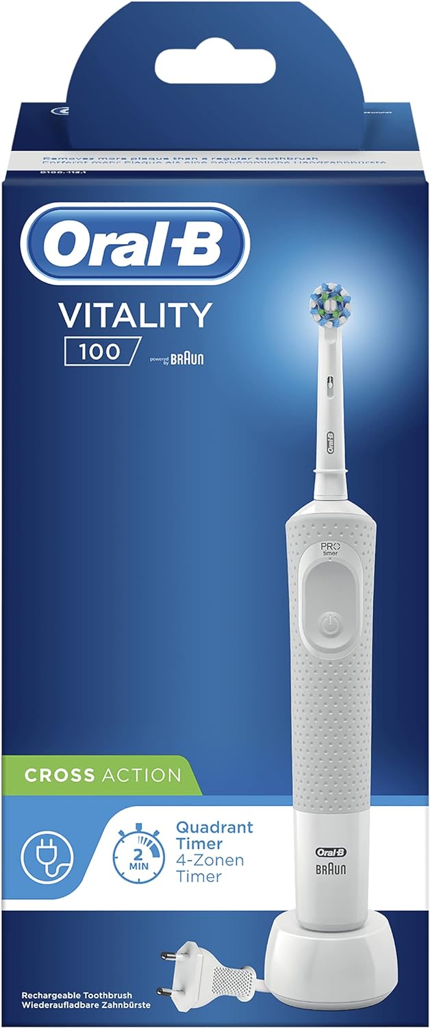 Oral B Vitality D100 CLS Sensi Ultrathin Rechargeable Toothbrush + EB 20-2 Brush Head Bundle