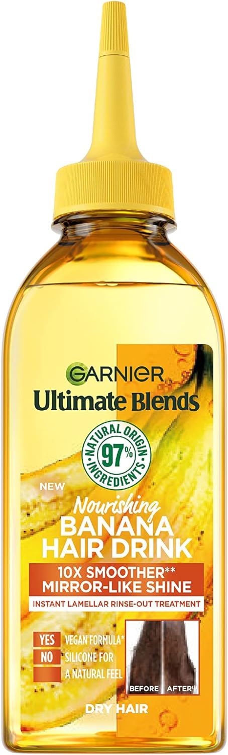 Garnier Instant Lamellar Water, Rinse-Out, Liquid Conditioner, For Dry Hair, Ultimate Blends Nourishing Banana, Hair Drink, 200ml
