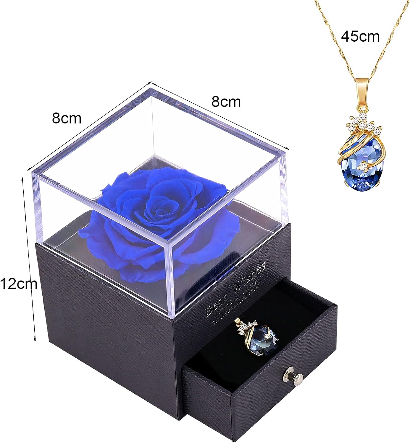 MINCHEDA Eternal Rose Gift for Women, Preserved Rose with Necklace, Real Flower Jewelry Gifts for Mother Day, Valentines, Birthday, Anniversary