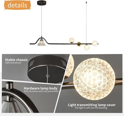 Garwarm Modern LED Pendant Light, 3 Rings Dimmable Contemporary Chandelier, 76W Acrylic Black Circular Hanging Lighting Fixture for Living Dining Room Entryway Foyer Staircase(Φ7.87+15.74"+23.62")