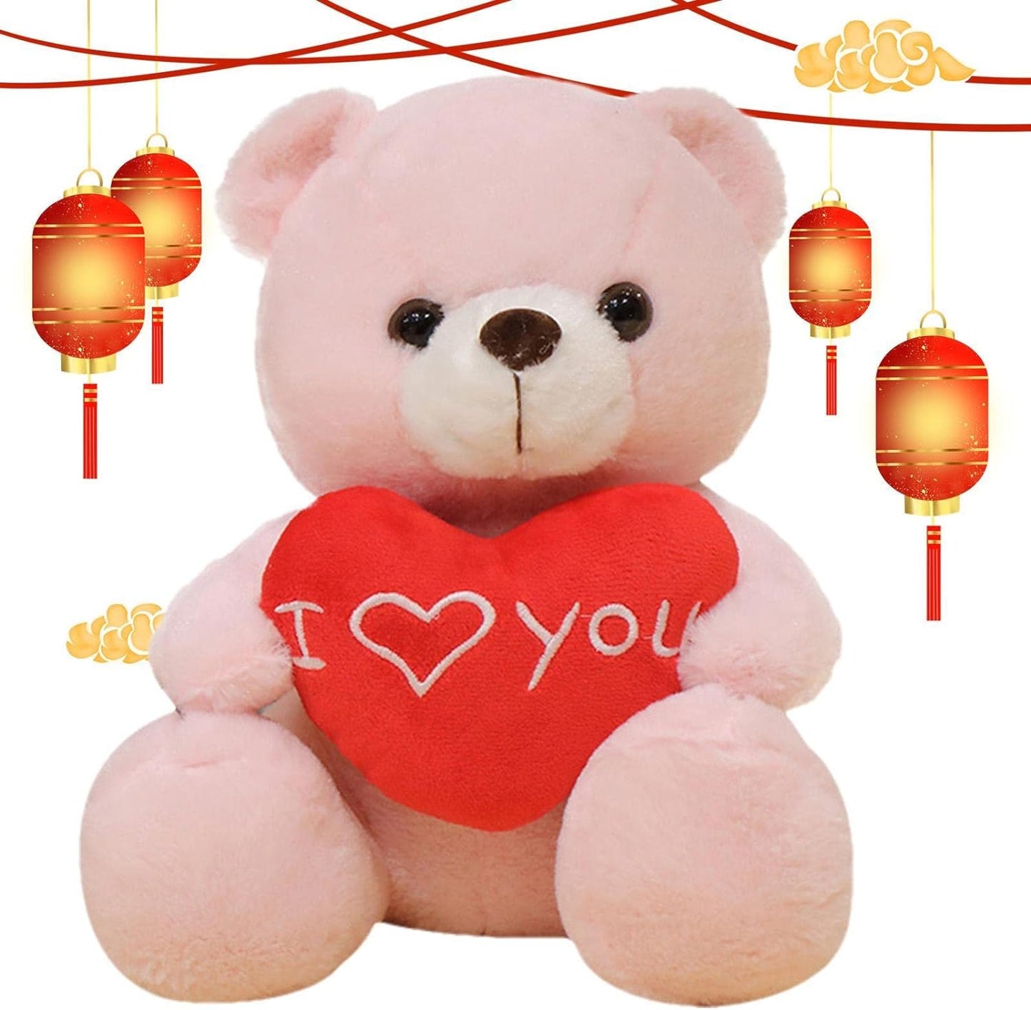 Valentine Bear Plush,11 Inch I Love You Bear Stuffed Animal Doll with Heart - Anniversary Party Favor Supplies Birthday Gifts for Valentine's Day