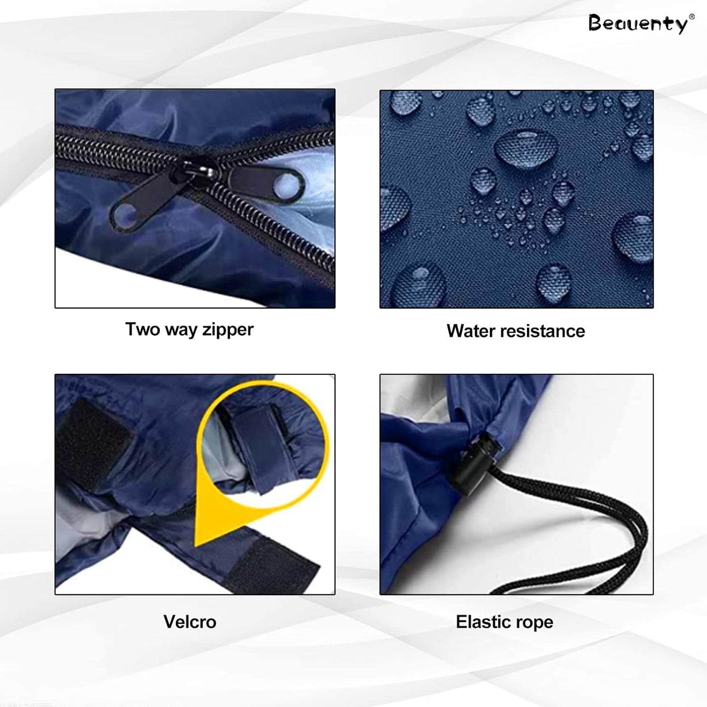 Beauenty 180CM bag length, cap is 30CM long Outdoor Camping Summer Camping Sleeping Bag Lunch 200g Envelope Hooded Sleeping Bag