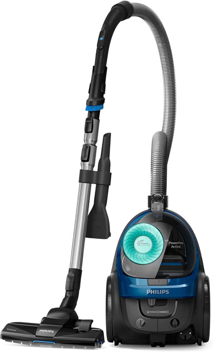 PHILIPS PowerPro Compact black: 1800W, 330W suction power, Power Cyclone 5 technology, integrated brush, HEPA filter, easy to empty dust bucket, 1.5L dust capacity FC9350/61