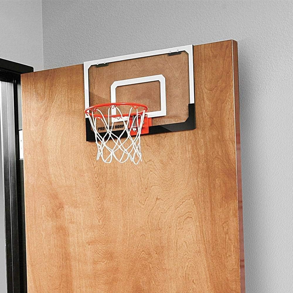 Tawcal Mini Basketball Hoop Set for Door, 18x12in (Black)