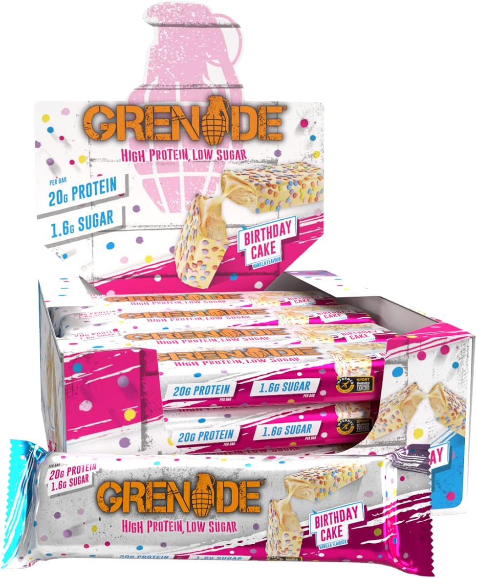 Grenade High Protein, Low Sugar Bar - Chocolate Chip Salted Caramel, 12 x 60 g