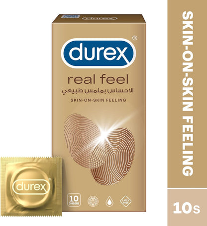 Durex Real Feel Condoms for Men, Pack of 10