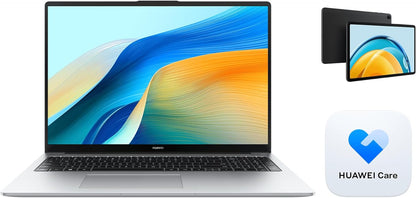 HUAWEI Matebook D16 + Gift, 16" Eye Comfort FullView Display, Ultra Slim, intel Core i5-12450H, Numeric Keypad, 70Wh Large Battery, 8GB+512GB, Win 11 Home, 53013WXG, Mystic Sliver