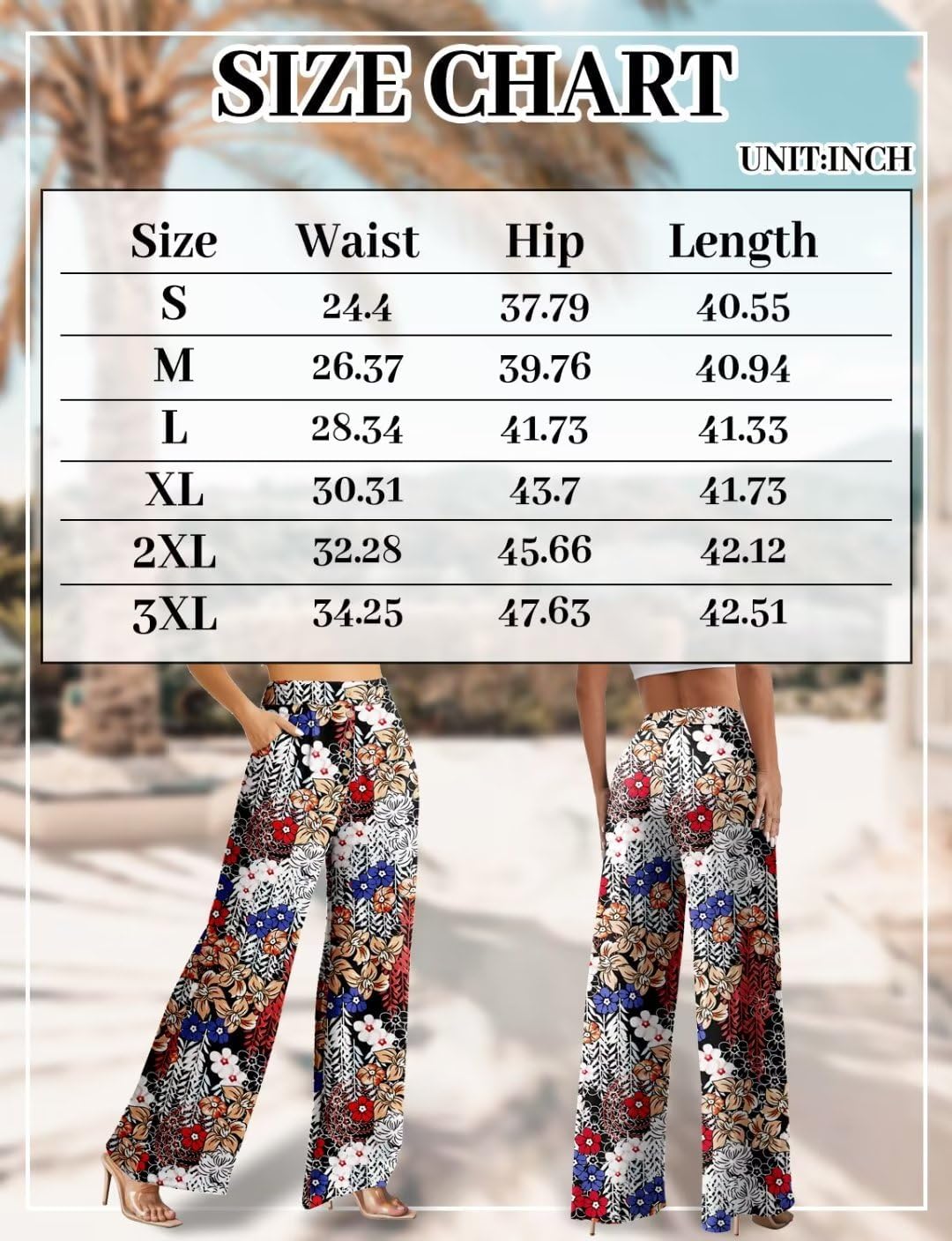 JZC Women's Wide Leg Casual Pants Cross Waist Palazzo Lounge Pajama Flowy Pants Yoga Sweatpants with Pockets