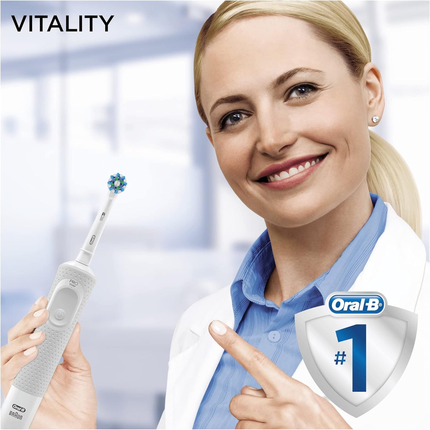 Oral B Vitality D100 CLS Sensi Ultrathin Rechargeable Toothbrush + EB 20-2 Brush Head Bundle