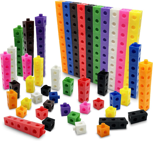 Math Cubes for Kids - Kindergarten Math Games - Snap Cubes Counting Blocks for Math - Math Linking Cubes Counting Cubes for Kids - Math Manipulatives 1st Grade - 10 Colors, 100 Cubes