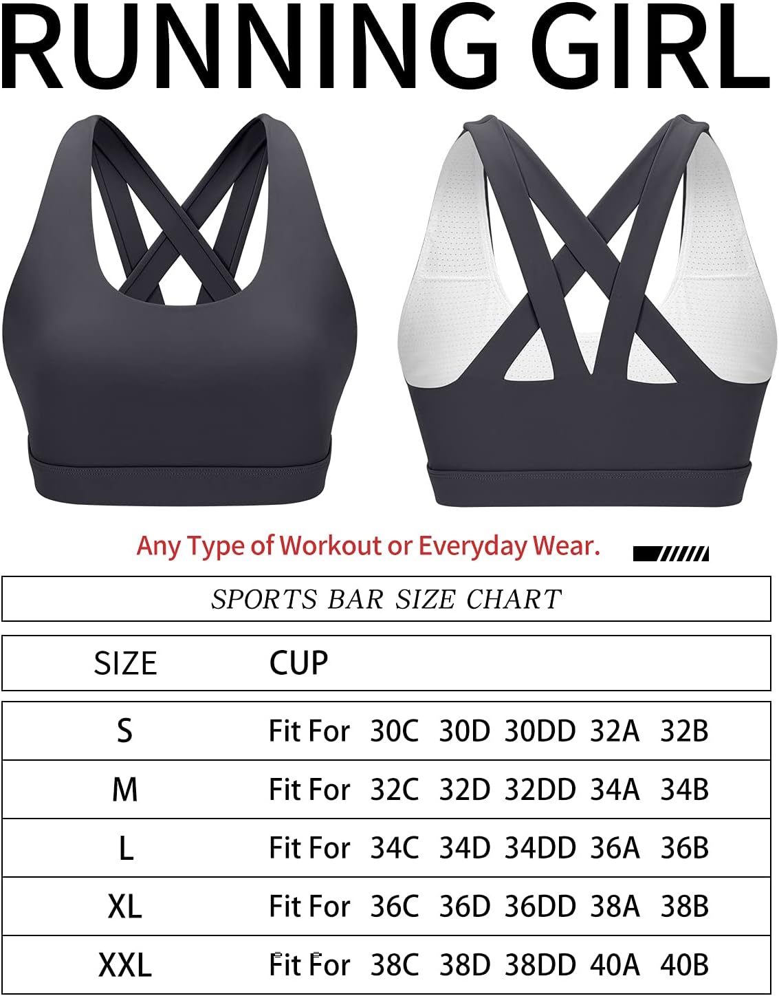 RUNNING GIRL womens Full Coverage Women's Plus Sports Bras