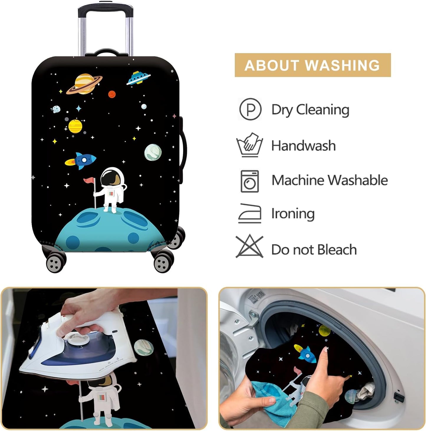 Homarket Travel Luggage Cover Suitcase Protector 18-32 Inch Suitcase Spandex Baggage Covers Washable Dustproof Anti-Scratch (L(26-28 inch luggage), H560)