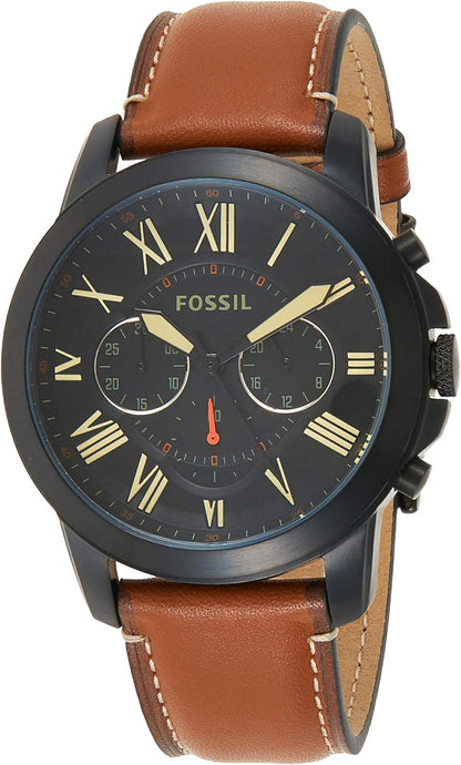 Fossil Leather Mens Quartz Watch