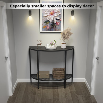 SAYGOER Black Half Moon Console Tables