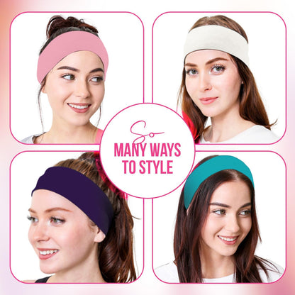 Styla Hair 10 Pack Stretch Headbands Non-Slip Head Wraps Great for Sports, Yoga, Pilates, Running, Gym, Workouts, Baseball, Casual Wear, Gifts & More!