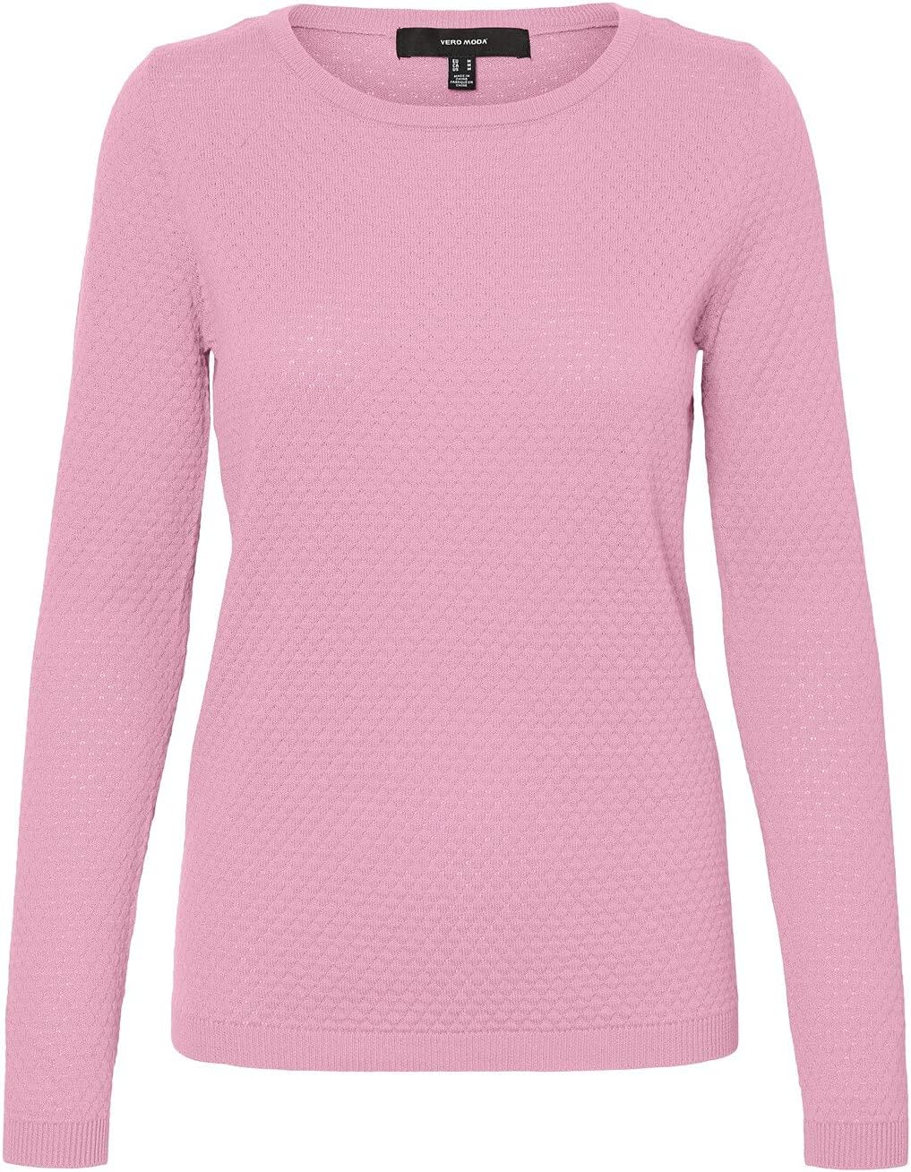 Vero Moda Women's Vmcare Structure Ls O-neck Blou Ga Noos Sweater