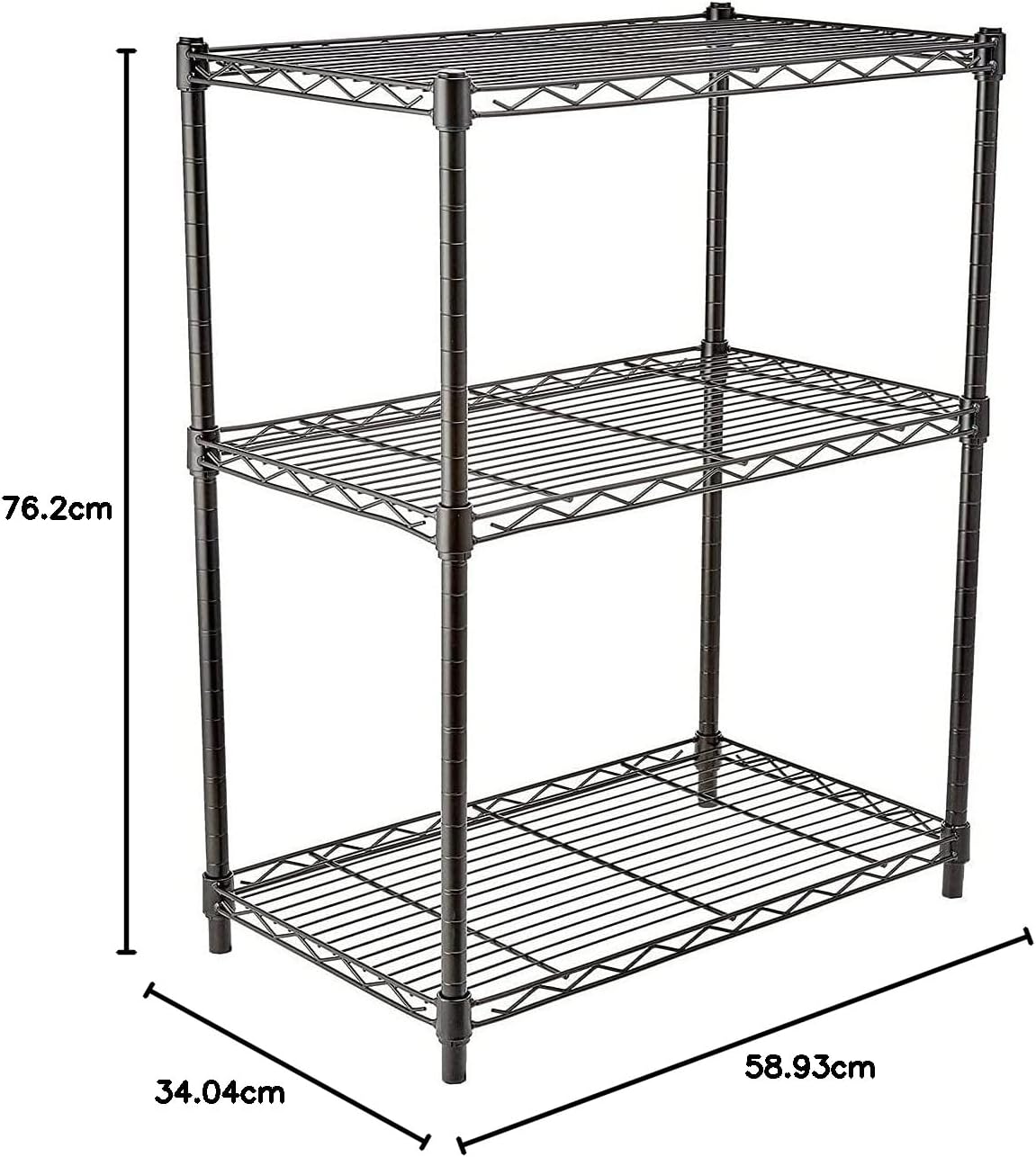 Amazon Basics 5-Shelf Adjustable, Heavy Duty Storage Shelving Unit (158.5 kgs loading capacity per shelf), Steel Organizer Wire Rack, Black (91.4 x 35.5 x 182.8 cm)