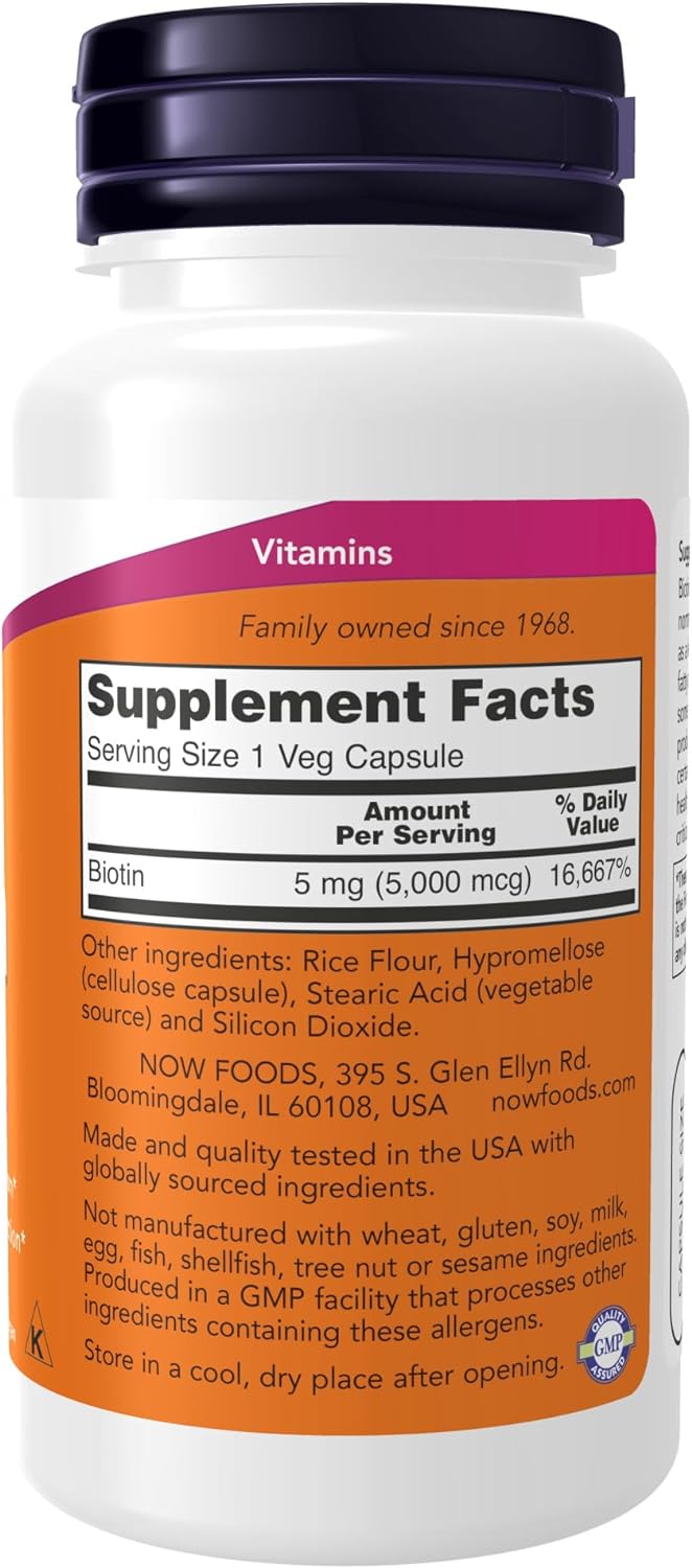 Now Foods Biotin 10,000Mcg Extra Strength Vcaps 120'S New