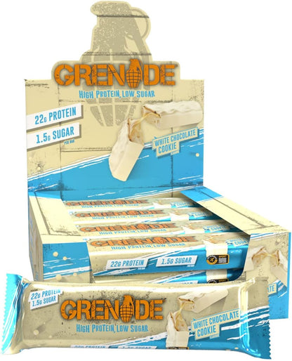 Grenade High Protein, Low Sugar Bar - Chocolate Chip Salted Caramel, 12 x 60 g