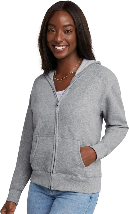 Hanes womens Women's Fleece Full-zip Hood Fleece Jacket (pack of 1)