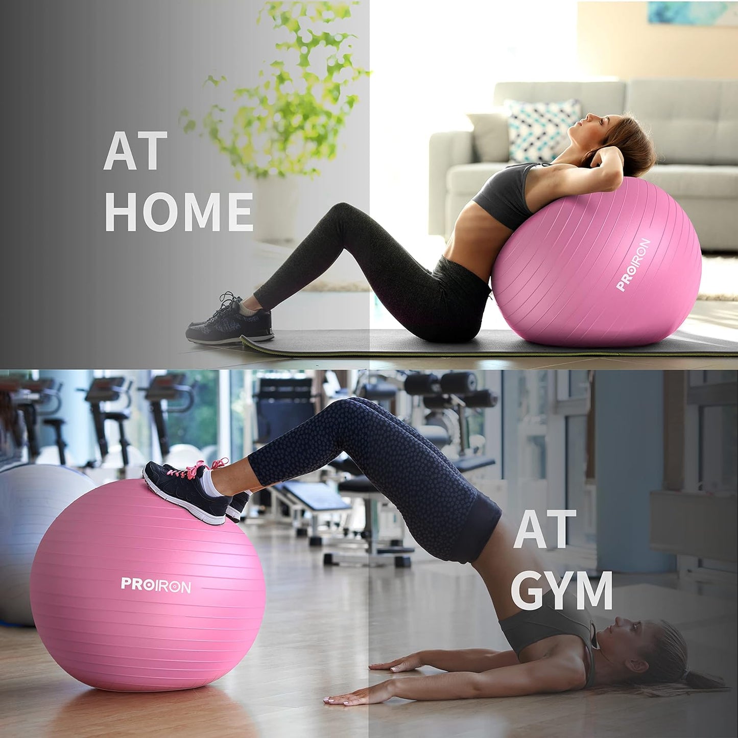 PROIRON Yoga Ball Anti-Burst Exercise Ball Chair with Quick Pump Slip Resistant Gym Ball Supports 500KG Balance Ball for Pilates Yoga Birthing Pregnancy Stability Gym Workout Training