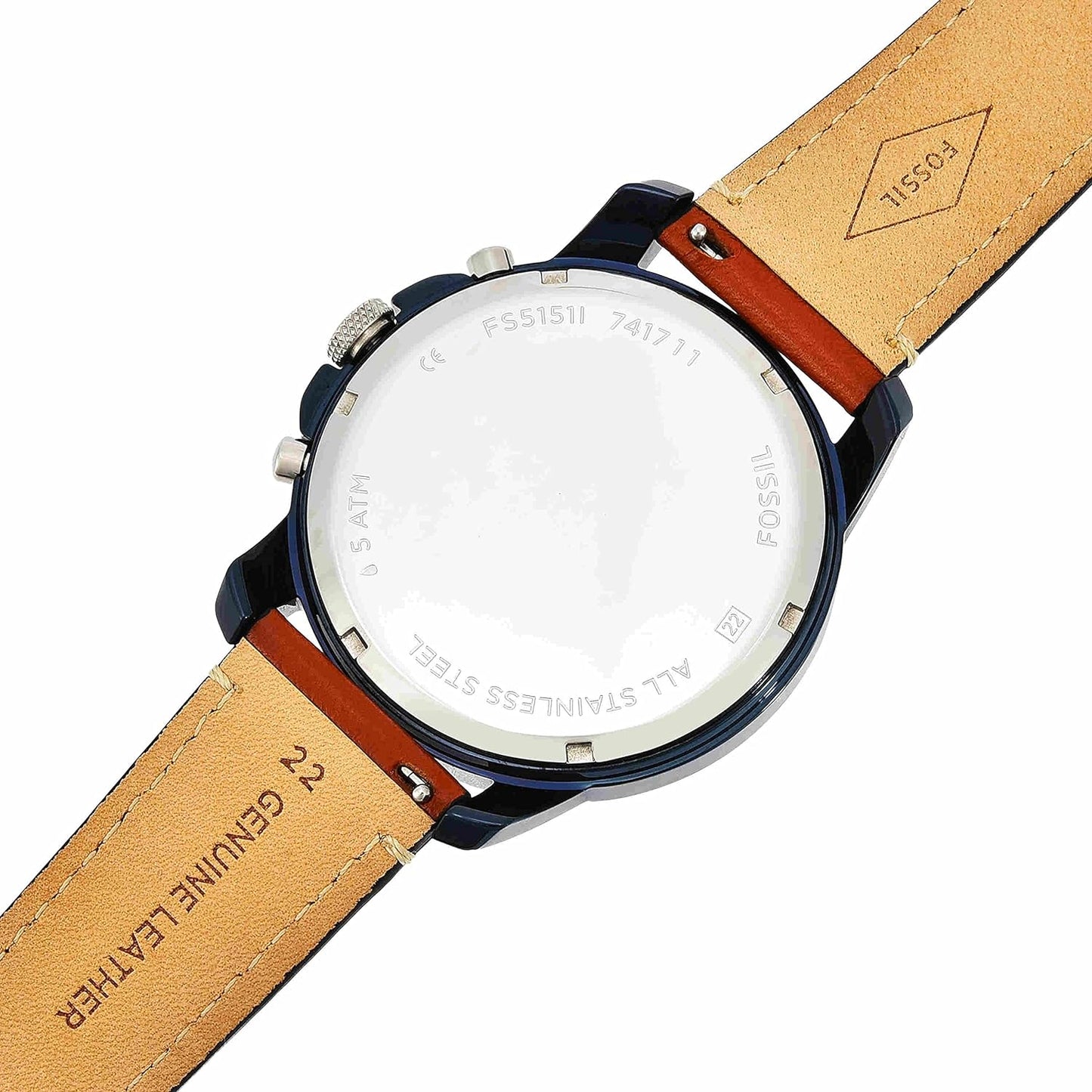 Fossil Leather Mens Quartz Watch