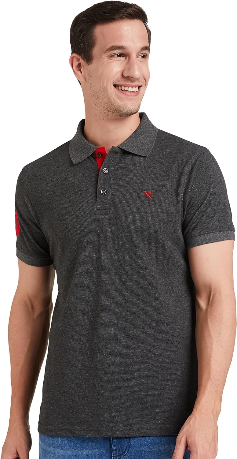 Deniklo Men's Solid Regular fit Polo Shirt