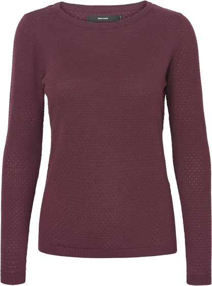 Vero Moda Women's Vmcare Structure Ls O-neck Blou Ga Noos Sweater