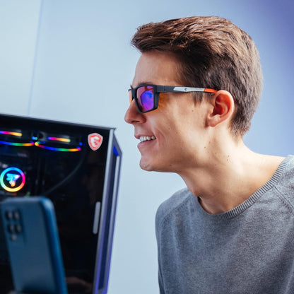 HORUS X • Blue Light Blocking Glasses - Gaming and Sunglasses - Anti-Fatigue & Eyestrain for Screens - Esport - Men and Women