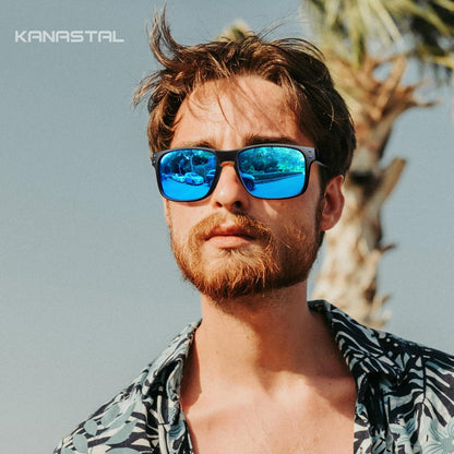 KANASTAL Polarized Sunglasses for Men Women, Classic Square Sports Sun Glasses Driving, Fashion Shades for Womens UV400 Protection