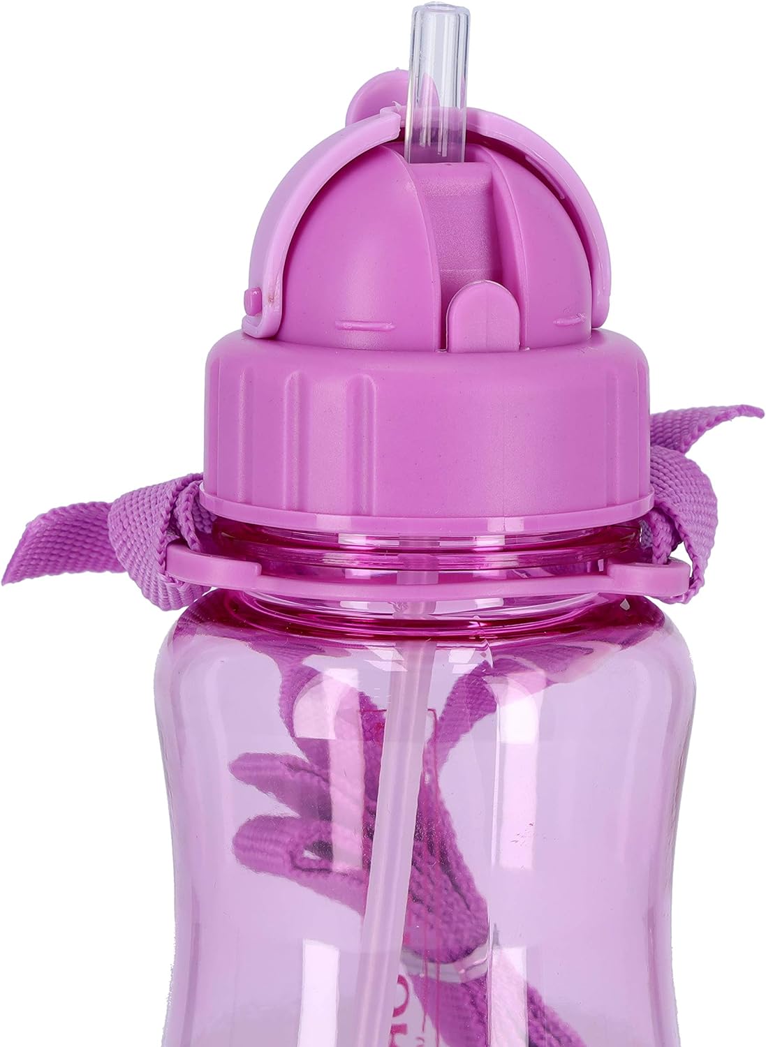 Royalford Rf7581Pp 500 Ml Water Bottle Kids Bottle, Toddler With Bendy Straw Portable Hanging Loop| Flip Top Spill Free Baby Sippy |, Purple