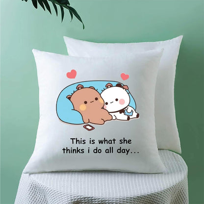 Happy Valentine's Day Pillow to Cuddle with Your Sweetheart - Gifts for your Boyfriend - Husband - Wife - Girlfriend - Valentine's Day Romance to Their Bedroom (Design 4)