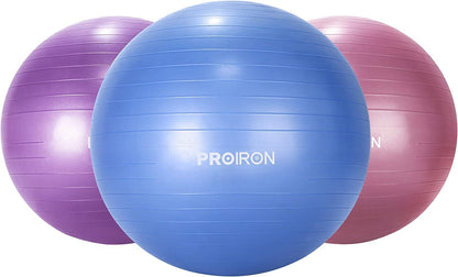 PROIRON Yoga Ball Anti-Burst Exercise Ball Chair with Quick Pump Slip Resistant Gym Ball Supports 500KG Balance Ball for Pilates Yoga Birthing Pregnancy Stability Gym Workout Training