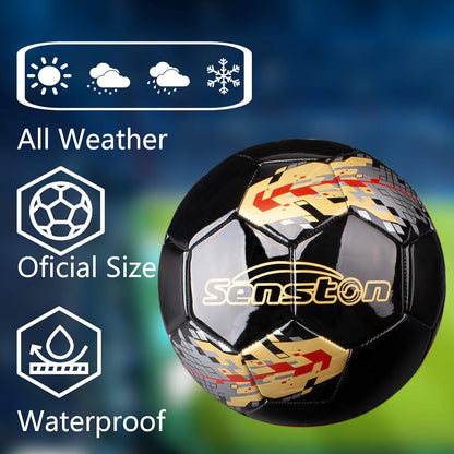 Senston Football Soccer Ball Size 5 Official Training Football Match Ball with Pump