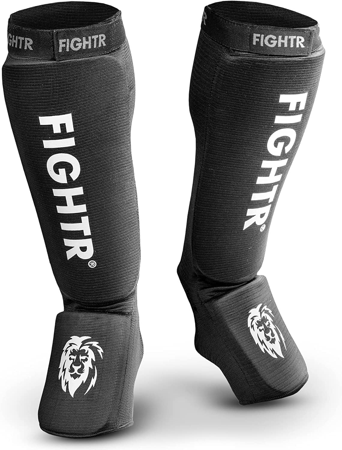 FIGHTR® Shin Guards - Ideal Fit and Padding | shin Protection for Kicks in Kickboxing, MMA, Muay Thai and Other Combat Sports