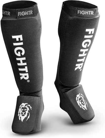 FIGHTR® Shin Guards - Ideal Fit and Padding | shin Protection for Kicks in Kickboxing, MMA, Muay Thai and Other Combat Sports