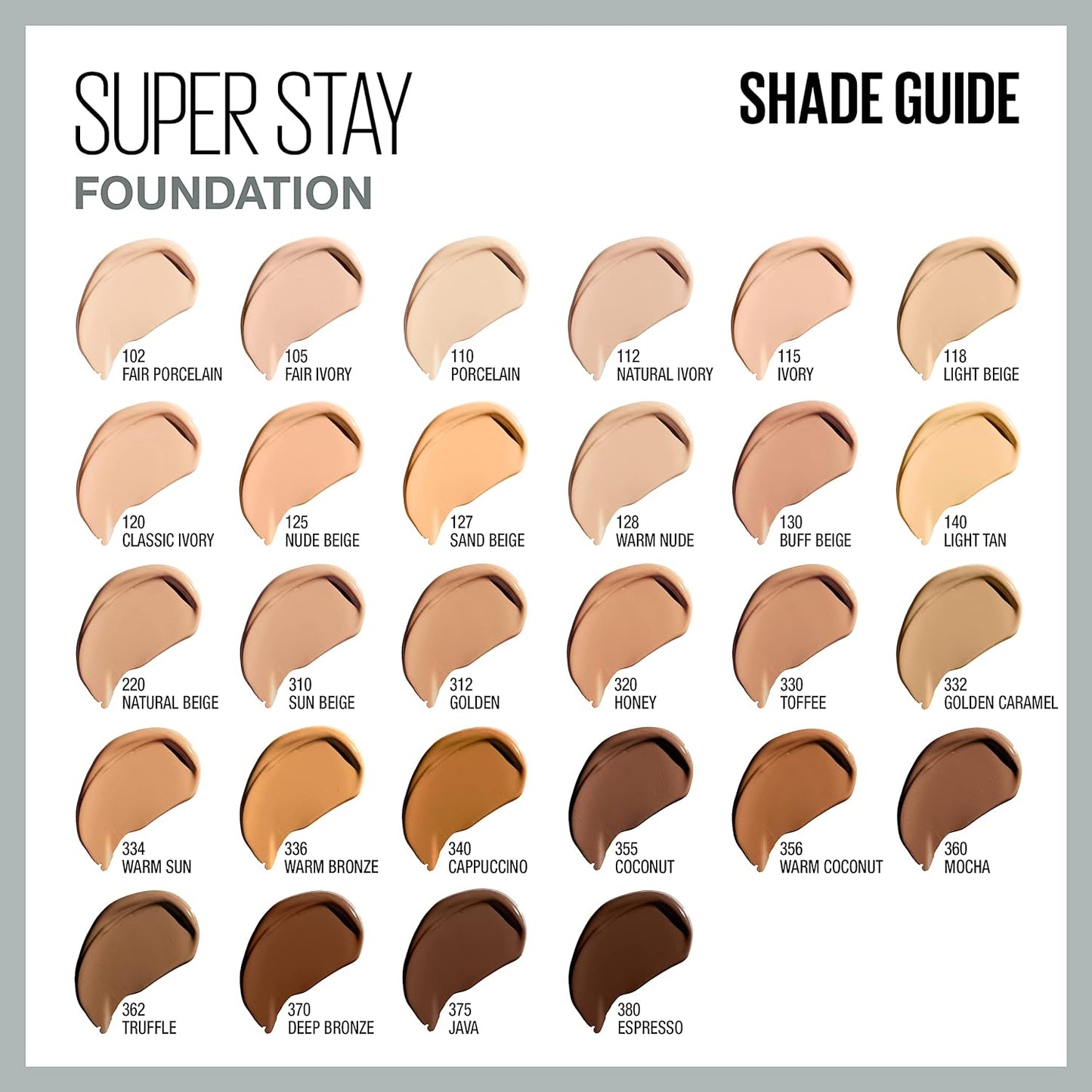 Maybelline Super Stay Full Coverage Liquid Foundation Makeup, Porcelain