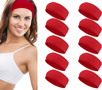 Styla Hair 10 Pack Stretch Headbands Non-Slip Head Wraps Great for Sports, Yoga, Pilates, Running, Gym, Workouts, Baseball, Casual Wear, Gifts & More!