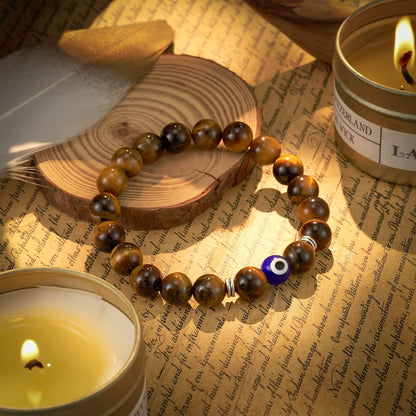 Glemay Evil Eye Bracelet for Men Natural Stone Bracelet Protection Good Luck Amulet for Boy