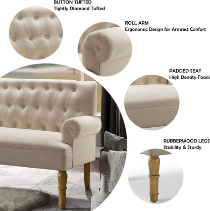 Rosevera Hermosa para Sala Love Seats Furniture Sofa in a Box Long Couches for Living Room Settee Loveseat, Standard, Dove Gray