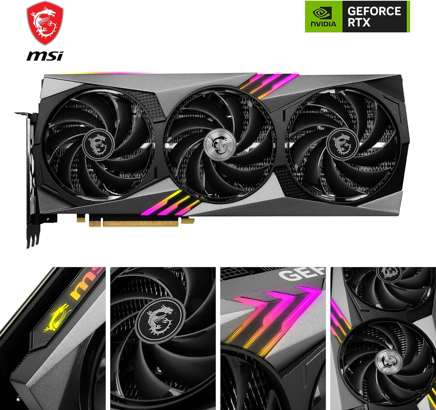 MSI GeForce RTX 4070 GAMING X TRIO 12G Graphics Card - RTX 4070 GPU, 12GB GDDR6X (21Gbps/192-bit), PCIe 4.0 - TRI FROZR 3 (3 x TORX Fan 5.0), RGB - HDMI 2.1, DisplayPort 1.4a