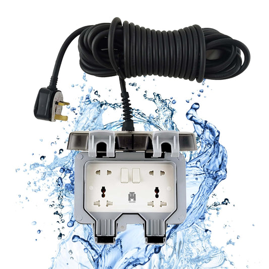 Hassan waterproof extension IP66 13A 250V socket weatherproof for outdoor garden garage use heavy electrical appliance