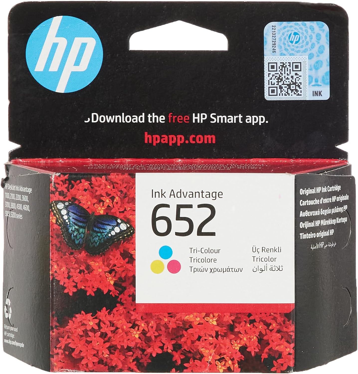 HP 652 Black Original Ink Cartridge [F6V25AE] | Works with HP DeskJet 3787, 3789, 3835, 4535 Printers