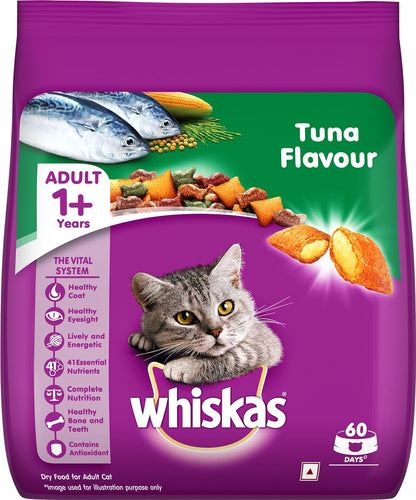 Whiskas Ocean Fish Dry Food, for Adult Cats 1+ Years, Formulated to Help Cats Maintain a Healthy Digestive Tract and Sustain a Healthy Weight, Complete Nutrition & Great Taste, Case of 15x480g