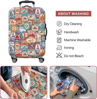 Homarket Travel Luggage Cover Suitcase Protector 18-32 Inch Suitcase Spandex Baggage Covers Washable Dustproof Anti-Scratch (L(26-28 inch luggage), H560)