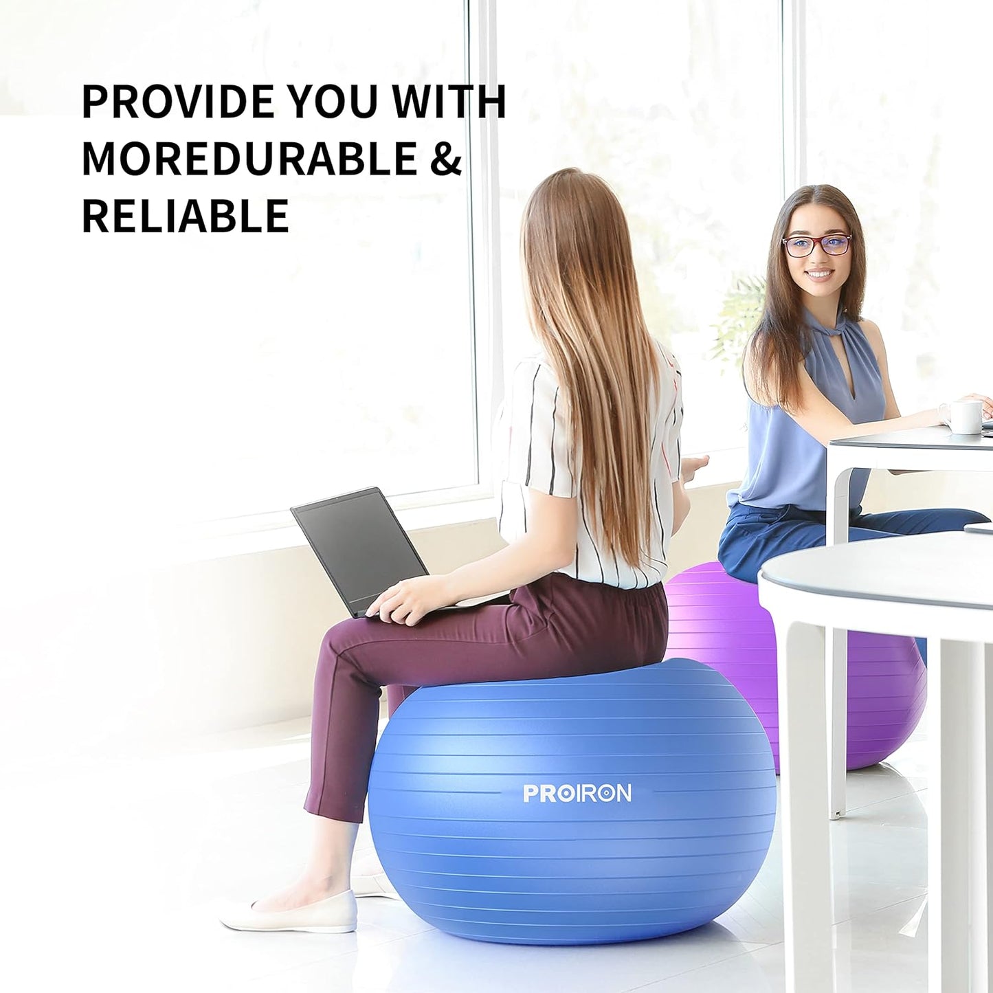 PROIRON Yoga Ball Anti-Burst Exercise Ball Chair with Quick Pump Slip Resistant Gym Ball Supports 500KG Balance Ball for Pilates Yoga Birthing Pregnancy Stability Gym Workout Training