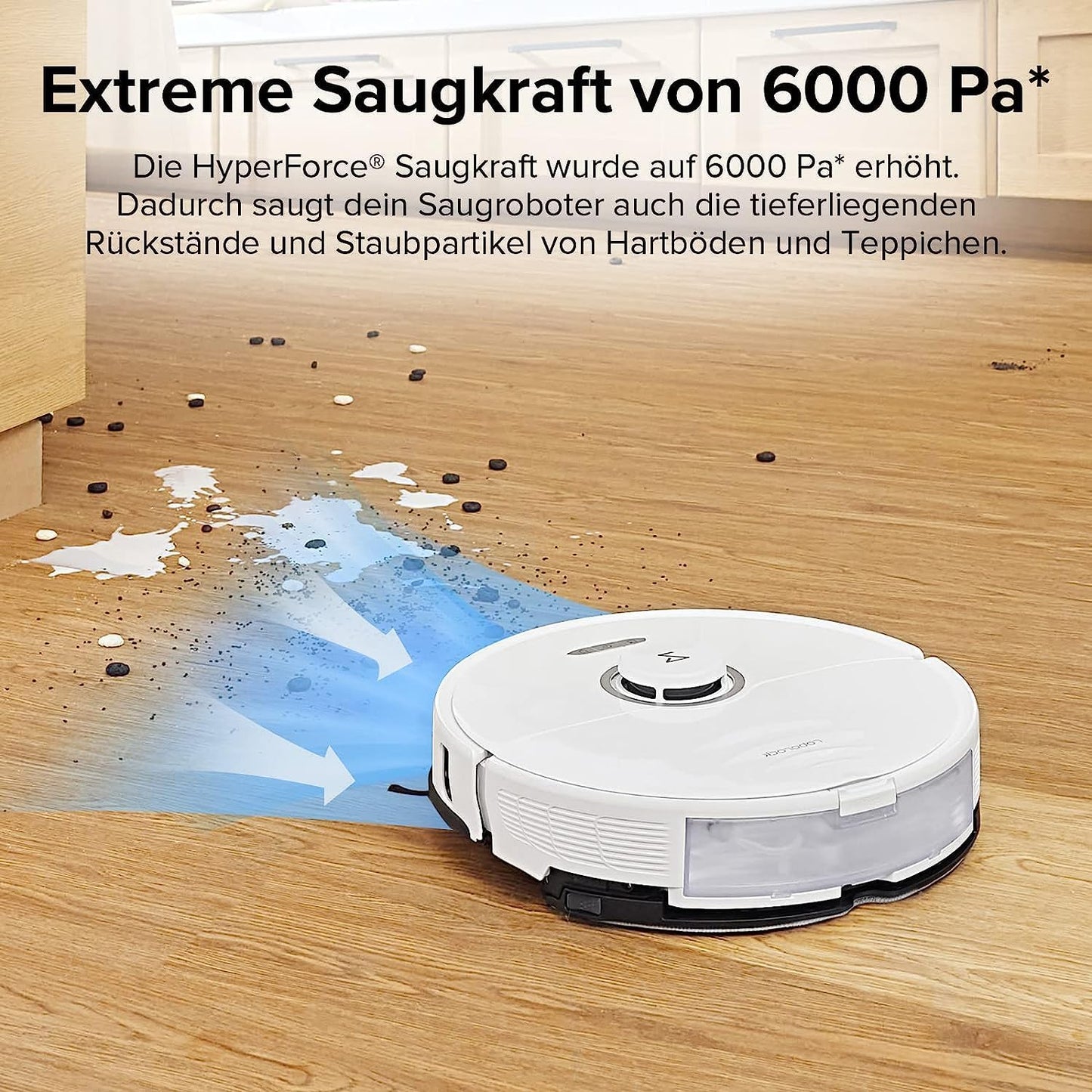 Roborock S8 Robot Vacuum Cleaner with Dual Brush & 6000Pa Suction& 3D Structured Light Obstacle Avoidance Robot Vacuum Compatible with Alexa for Pet Hair（Upgrade of Roborock S7)(White)